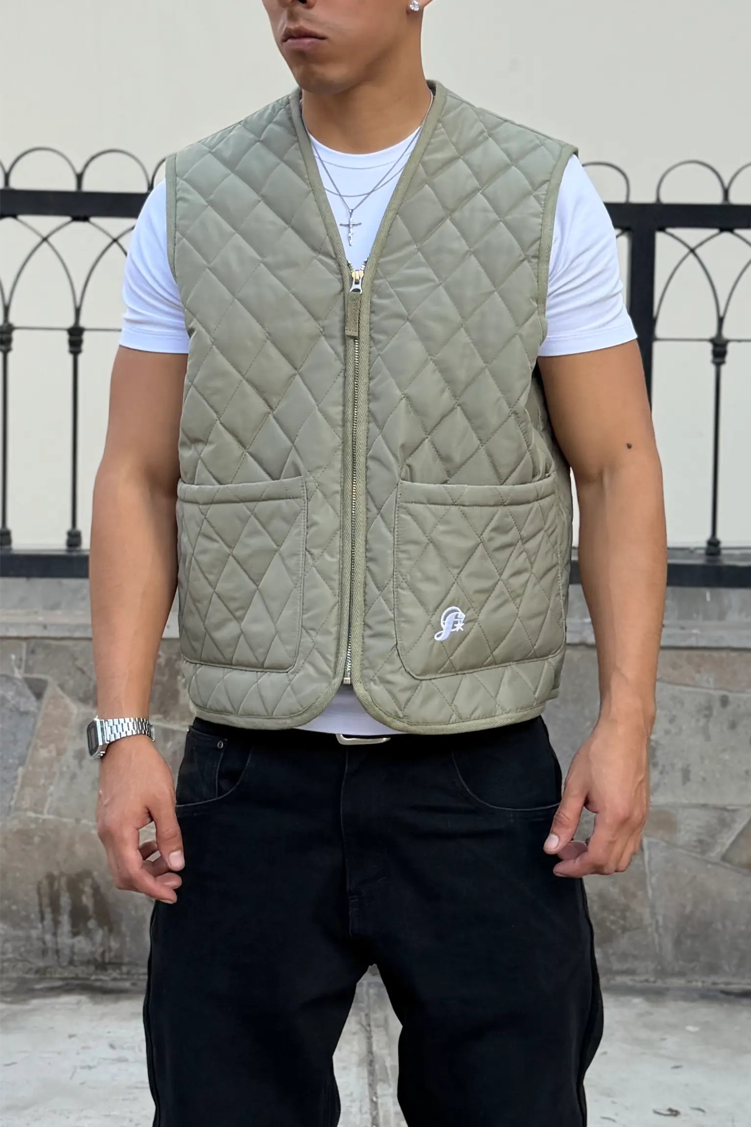 VEST DIAMOND PADDED OLIVO